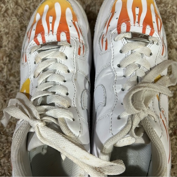 Nike Air Force 1 Women’s Size 7.5 Custom Flame Preowned 315115-112 - Picture 8 of 10